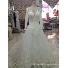 Delicado Lace Appliques A Line Wedding Dress Gown